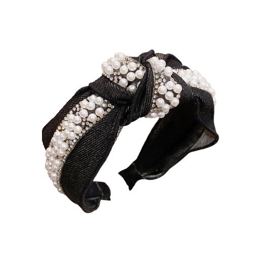 knot headband with pearls