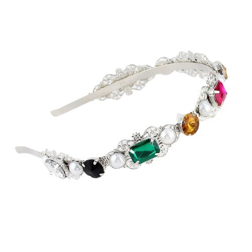 pearl colored rhinestone headband 