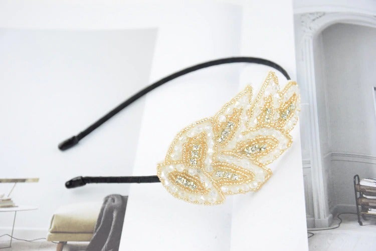 pearl headband bridal wedding