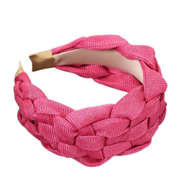 pink braided headband 
