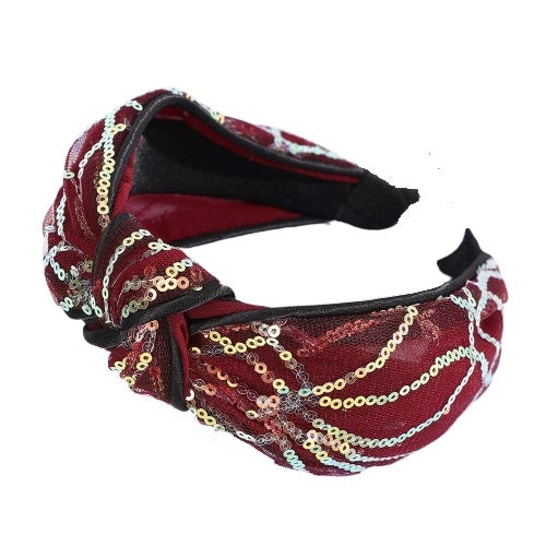 red and black headband 