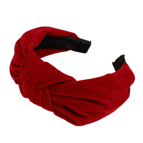 Red velvet bow headband