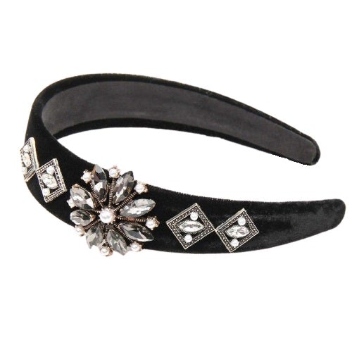 Velvet crystal headband