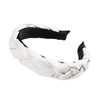 white leather braided headband