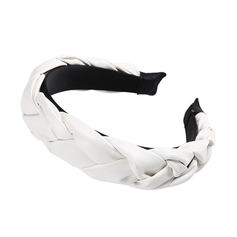 White braided headband