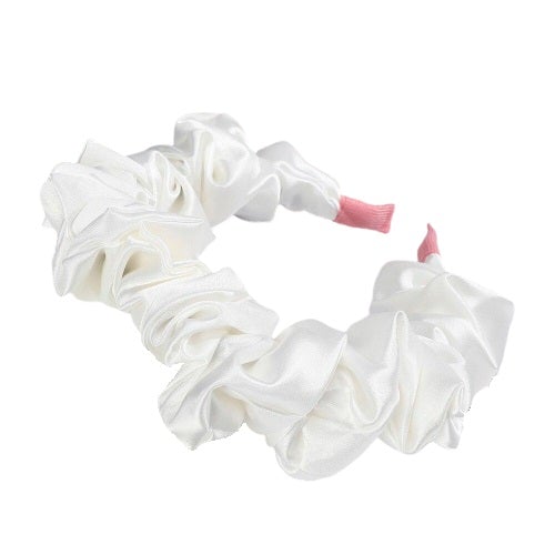 White satin headband